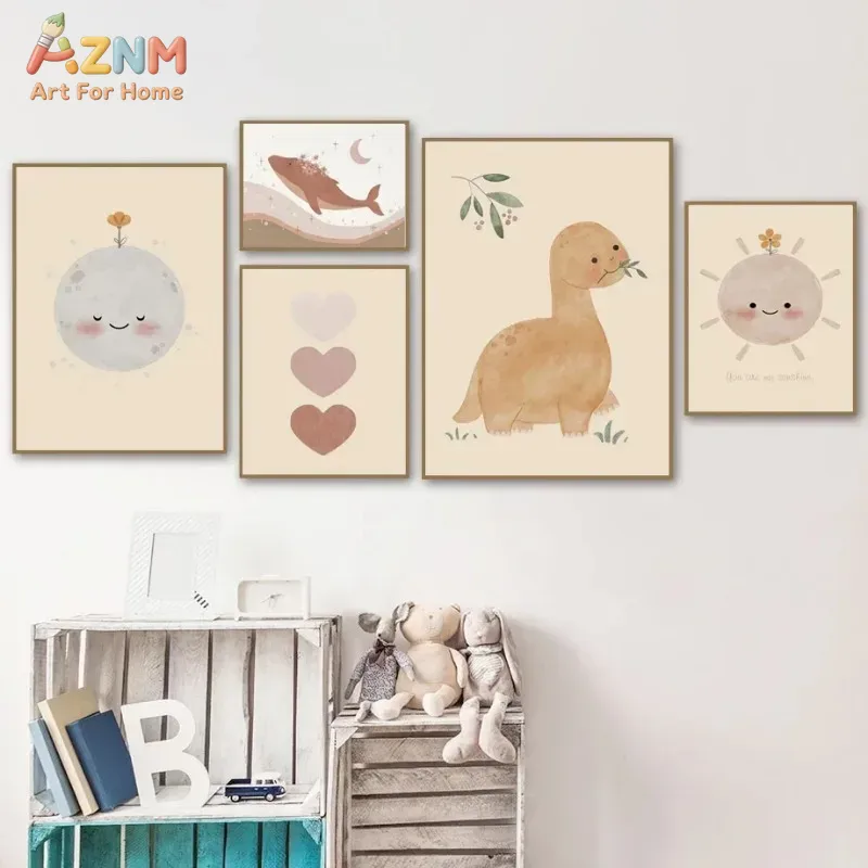 AZNM Neutral Watercolor Dinosa - Baby Nursery Neutral review and price