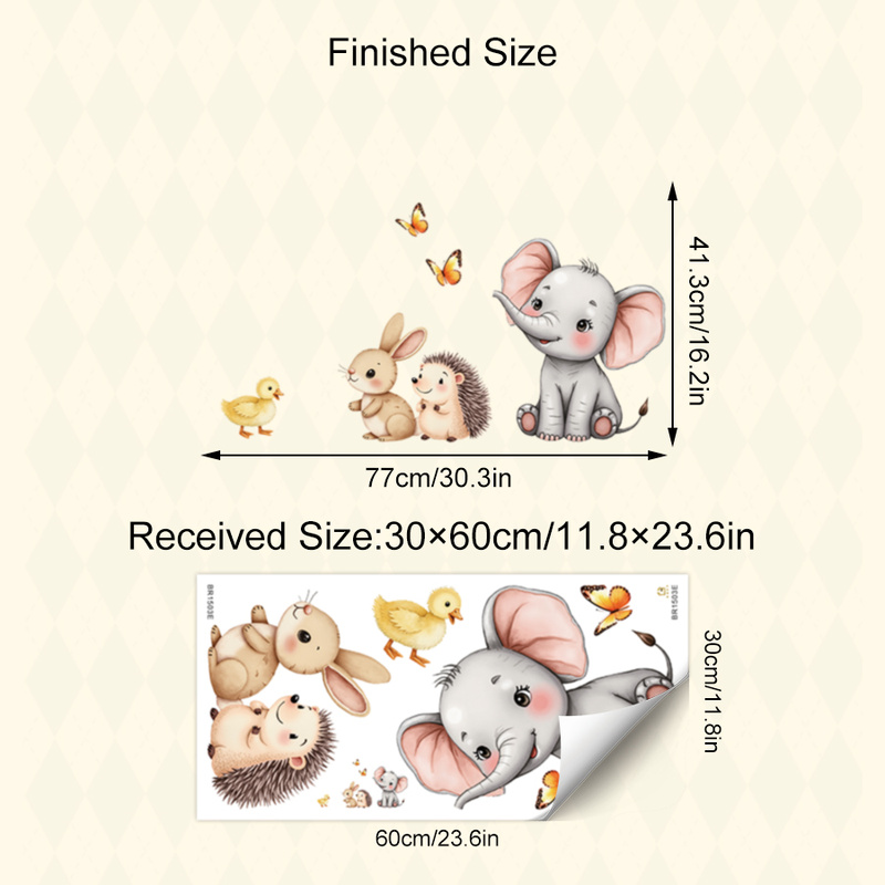 Cartoon Animal Wall Sticker -  - Baby Nursery Wall Decor review and price