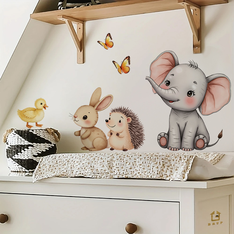 Cartoon Animal Wall Sticker -  - Baby Nursery Wall Decor review and price