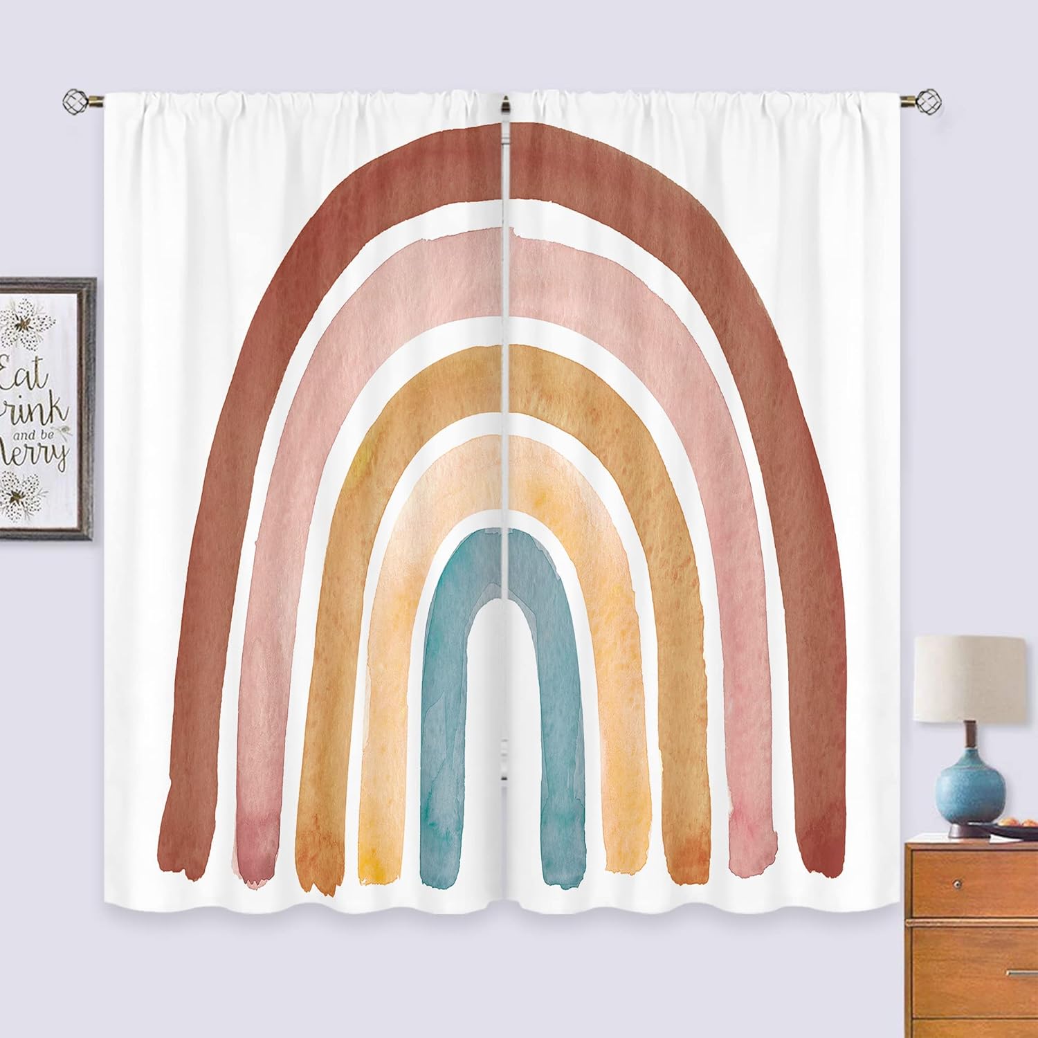 Kids Boho Rainbow Curtains for - Baby Nursery Vintage review and price