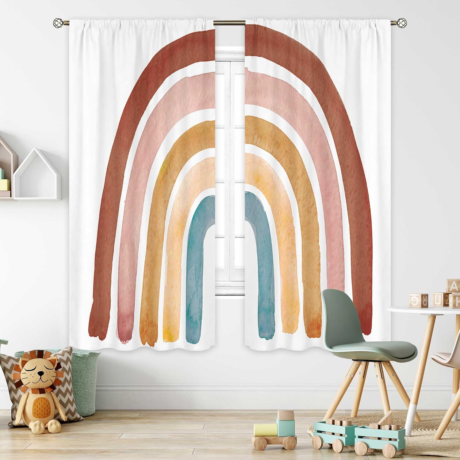 Kids Boho Rainbow Curtains for - Baby Nursery Vintage review and price