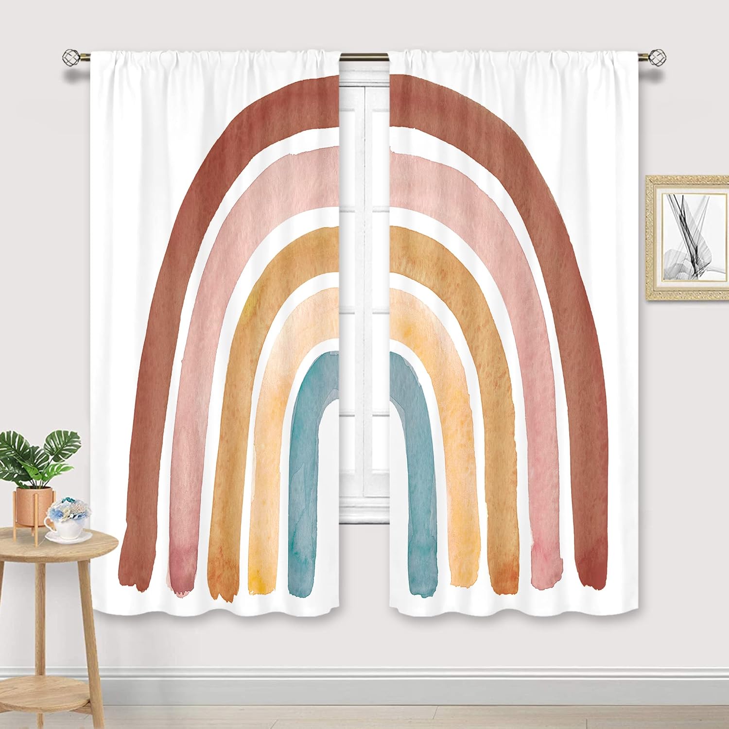 Kids Boho Rainbow Curtains for - Baby Nursery Vintage review and price