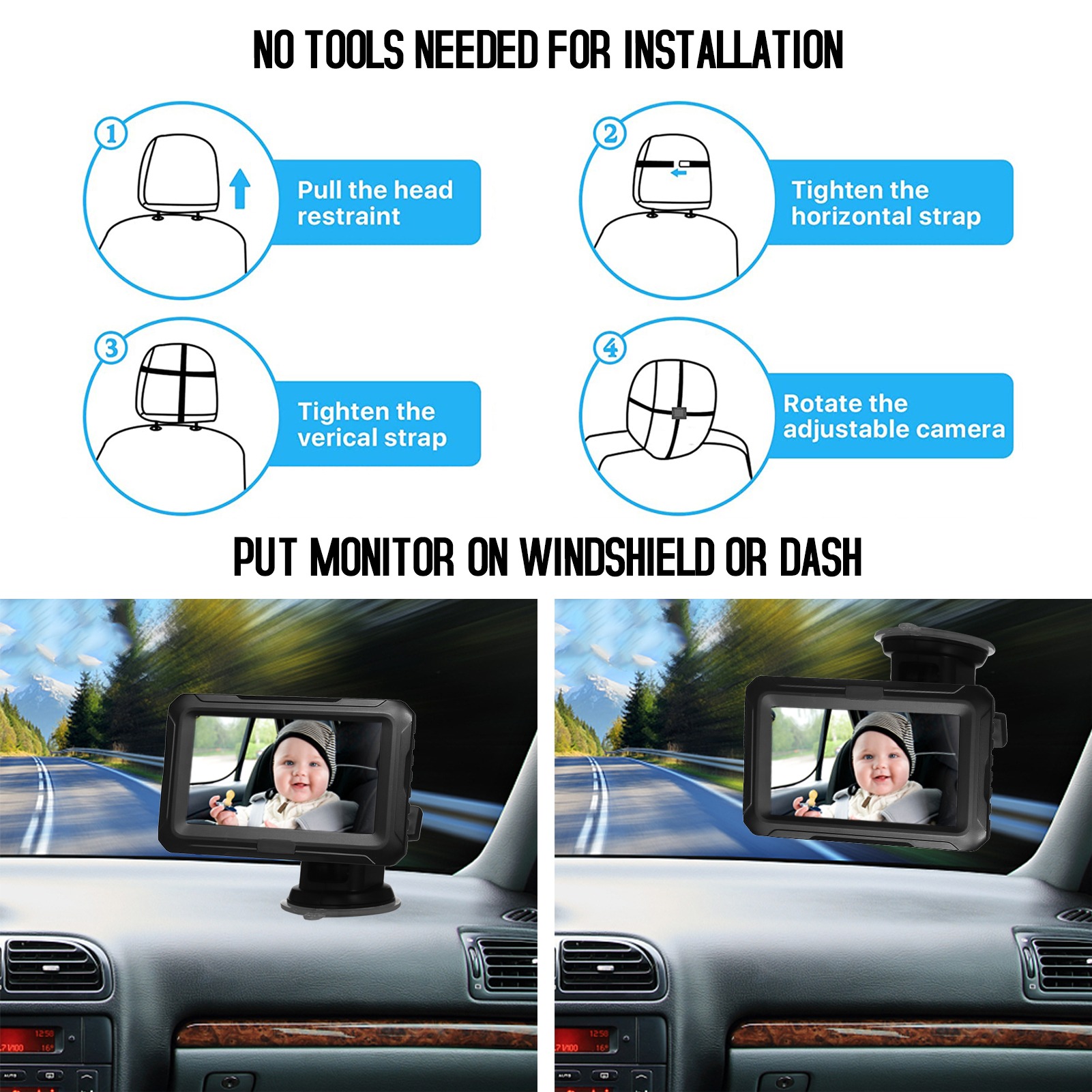1080P Baby Car Mirror with 4.3 - Baby Nursery Camera review and price