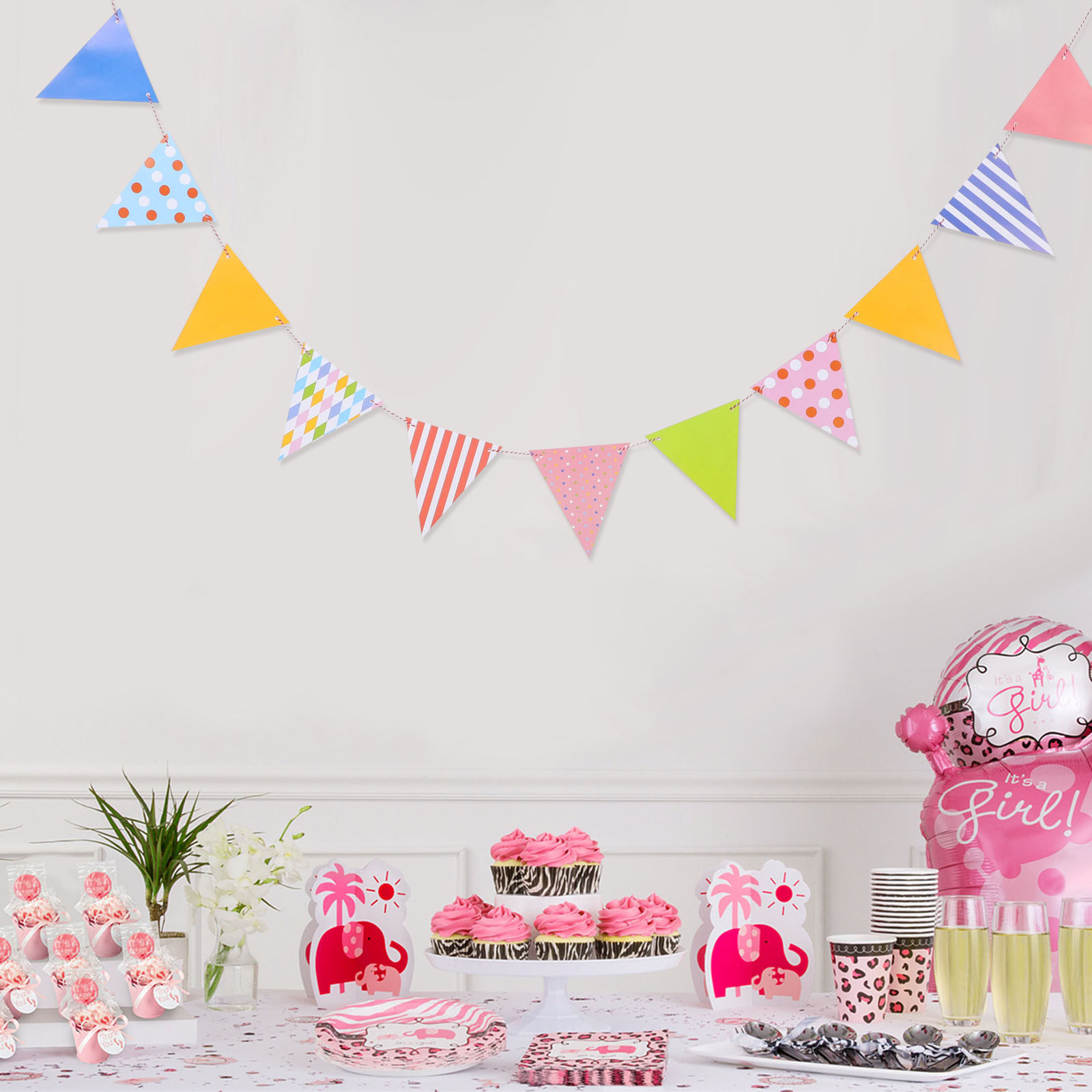 Triangle Paper Bunting Flags G - Baby Nursery Bunting review and price