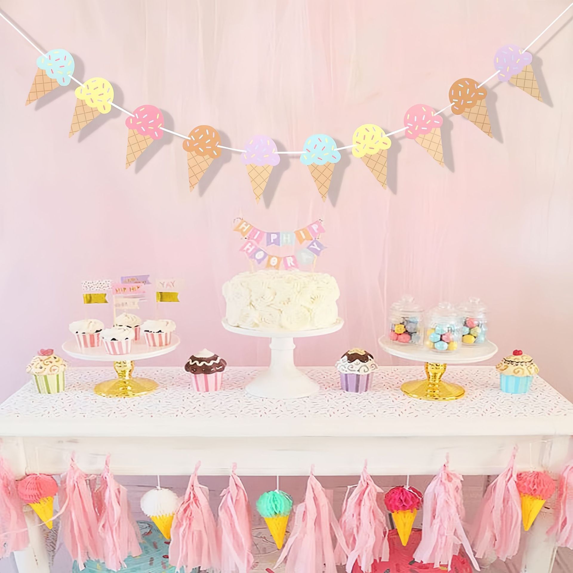 Sweet Ice Cream Theme Paper Ba - Baby Nursery Hanging Decor review and price
