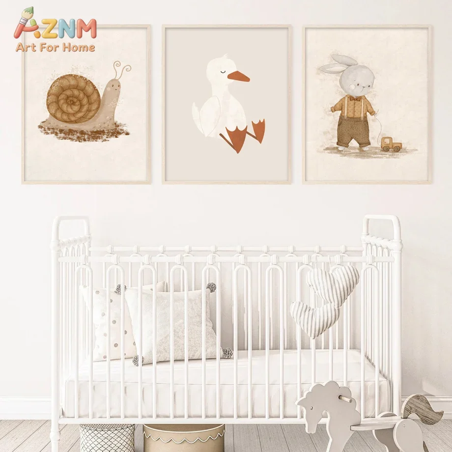 AZNM Neutral Baby Animal Canva - Baby Nursery Neutral review and price