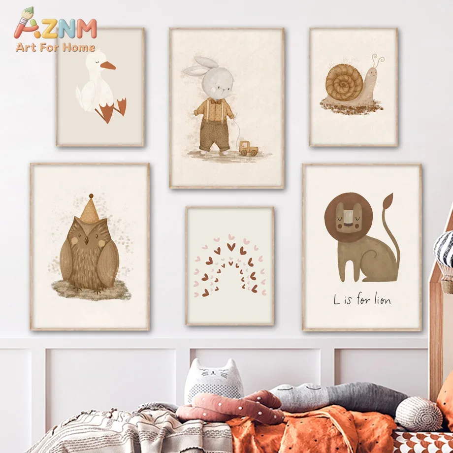 AZNM Neutral Baby Animal Canva - Baby Nursery Neutral review and price