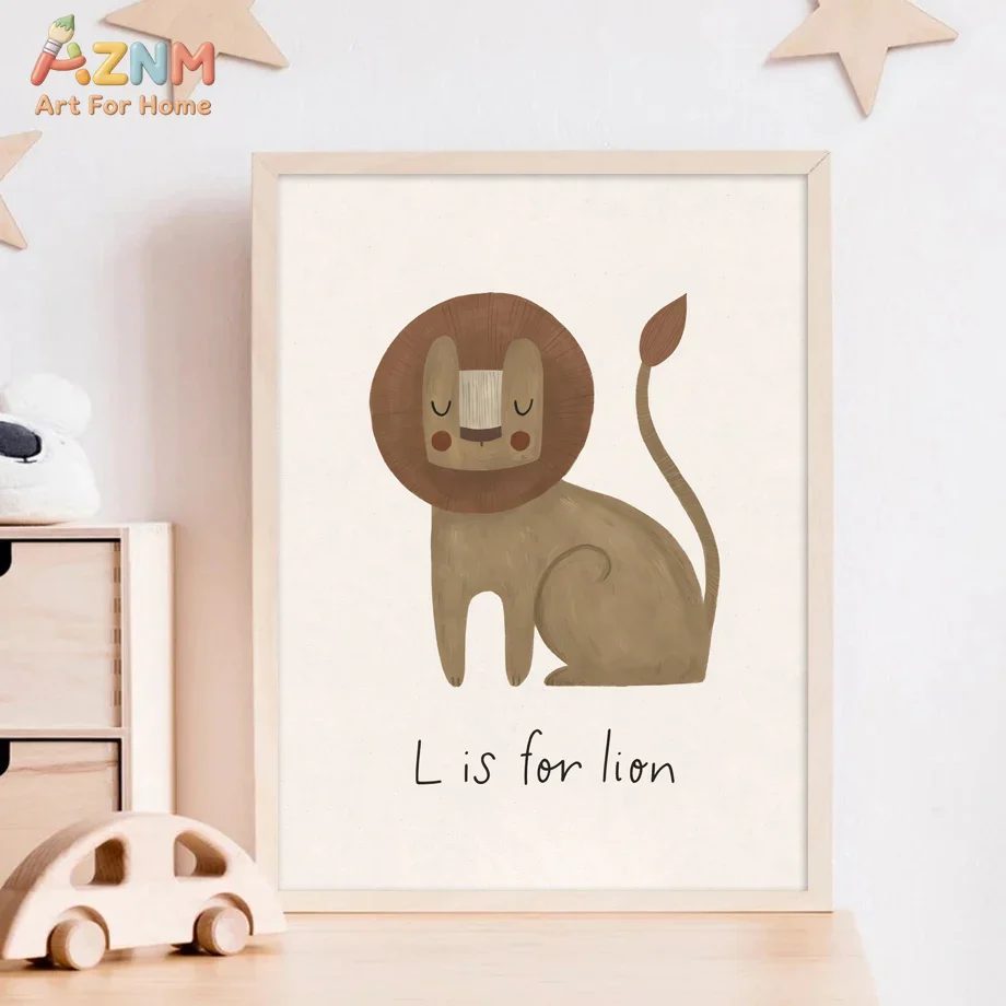 AZNM Neutral Baby Animal Canva - Baby Nursery Neutral review and price