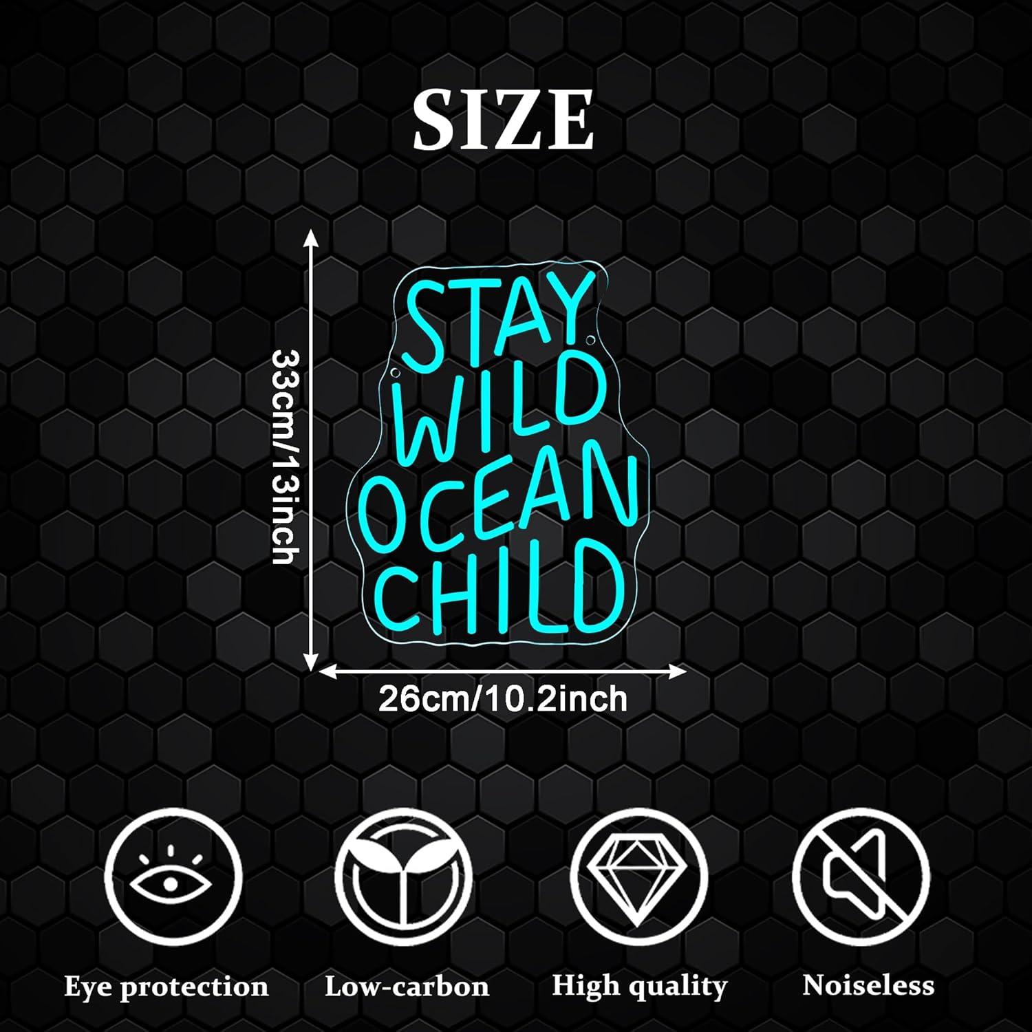 Stay Wild Ocean Child Neon Sig - Baby Nursery Ocean review and price