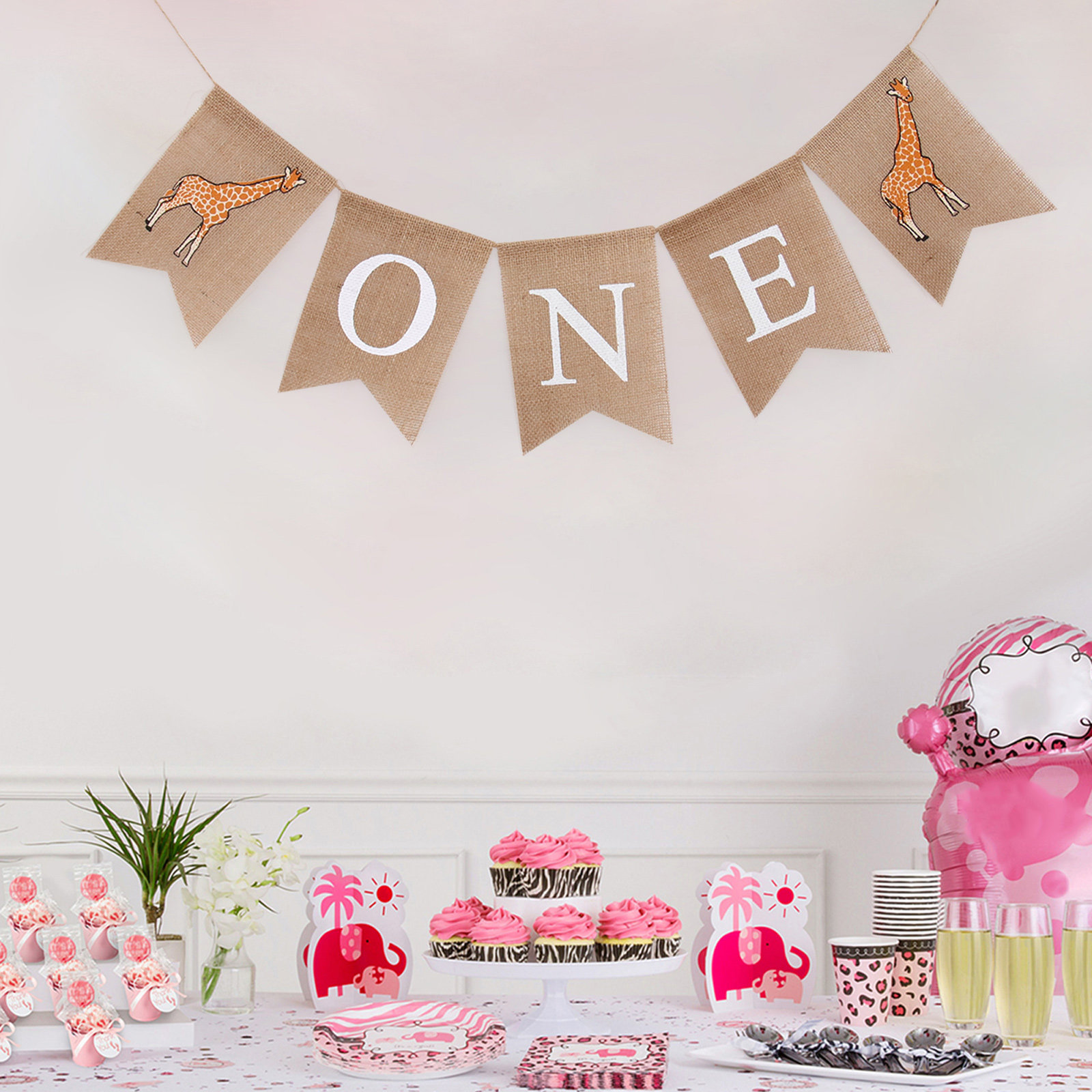 Giraffe Linen Banner One Print - Baby Nursery Bunting review and price