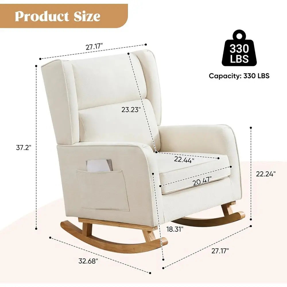 High-Back Solid Wood Rocking C - Rocking Chair Nursery review and price
