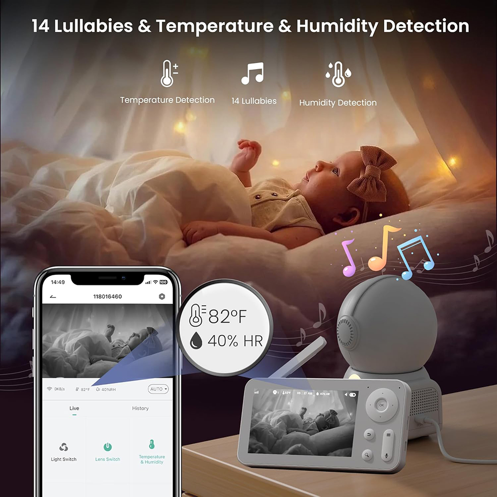 2K Baby Monitor with 2 Cameras - Baby Nursery Camera review and price