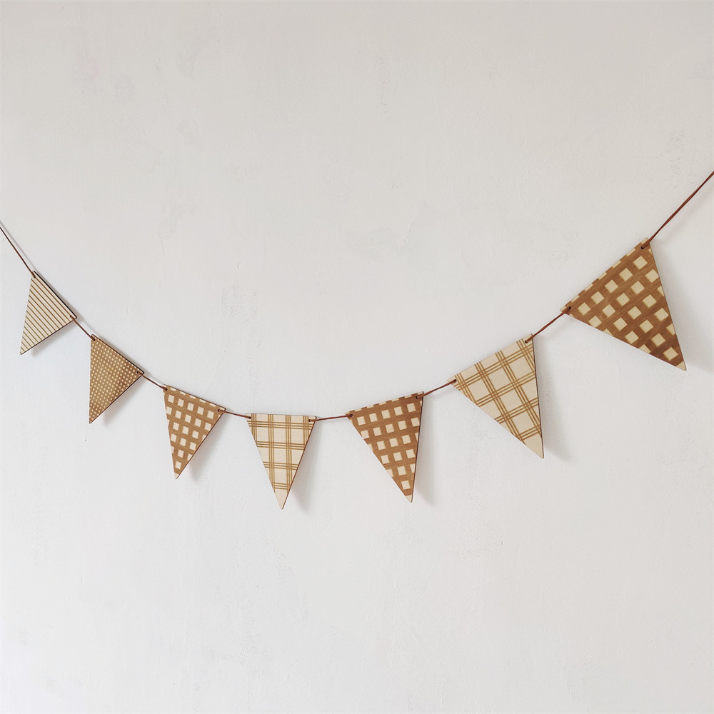 Nordic Wooden Triangle Flag Wa - Baby Nursery Bunting review and price