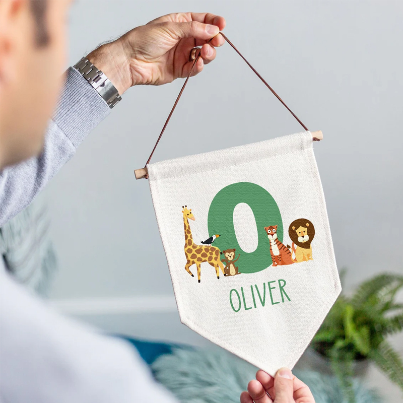 Personalised Name Jungle Anima - Baby Nursery Hanging Decor review and price