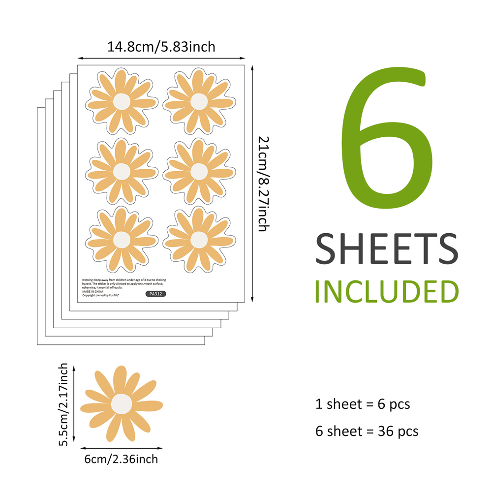Yellow Daisy Wall Stickers for - Baby Nursery Yellow review and price