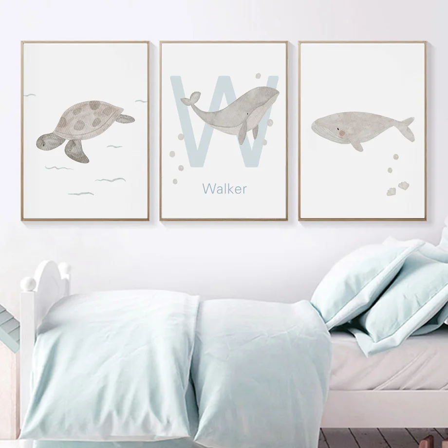 Custom Name Whale Octopus Turt - Baby Nursery Ocean review and price