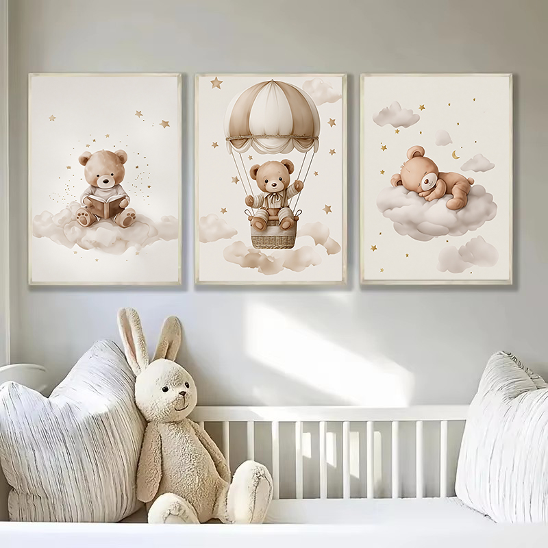 3pcs/set Bohemian Teddy Bear A - Baby Nursery Wall Decor review and price