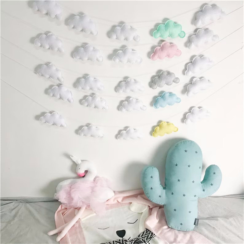 Nordic Felt Cloud Garlands Str - Baby Nursery Hanging Decor review and price